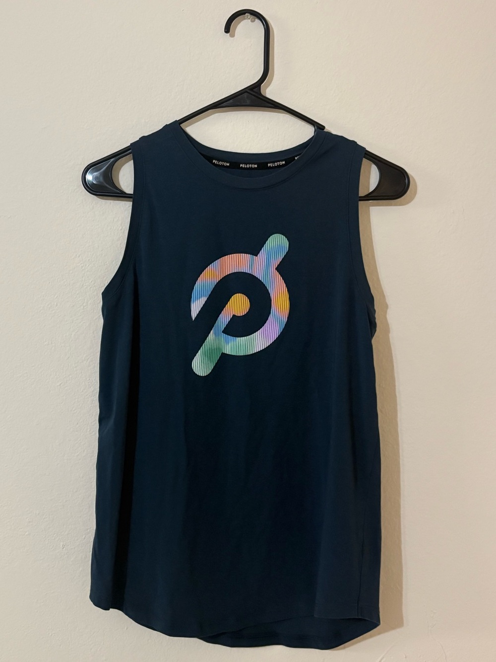 Peloton Logo Sleeveless Workout Tank Navy Blue Size Small